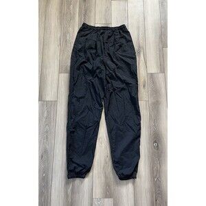 VTG Nike Pants Mens L Black Jogger Pull On Elastic Waist Lined Y2K 100% Nylon